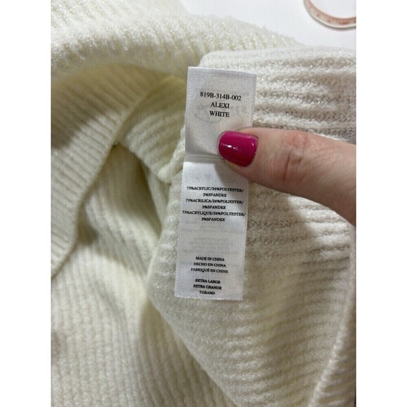 Rails Alexi Asymmetrical Sweater Cream Off White XL Pullover Long Sleeve Cutout - Picture 9 of 11